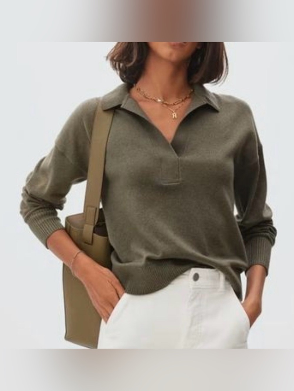 Everlane Green Polo Cashmere Sweater, Women’s Size Medium